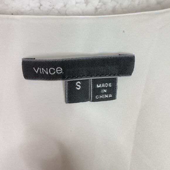 Vince White Textured Shift Dress Size S Minimalist Resort‎ V-Neck Quiet Luxury - Picture 9 of 13